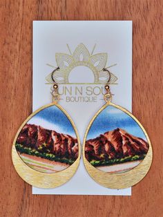 SUN N SOUL - Boutique - Bottom Loop Diamond Head Hawaiian Fabric Earring | AlohaOutlet Diamond Head