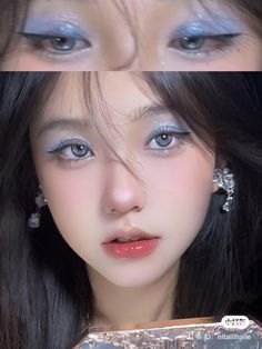 #makeup #makeupartist #makeupideas #makeuplook #makeupinspo #eyemakeupideas #eyemakeupinspiration #eyemakeup #eyemakeupinspo #xiaohongshu Flowerknows Makeup, Mermaid Eyeshadow, Cinderella Makeup, Coquette Dark Academia, Grad Makeup, Doe Eye Makeup, Festival Eye Makeup, Makeup Layout, Disco Makeup