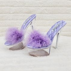 Brand New Slip On Style Marabou Feather Fur Upper Quilted Foot-Bed Us Ladies Sizes Runs Tts Summer Feathered Heels, Feathered Heels With Round Toe For Summer, Summer Heels With Feather Trim And Round Toe, Summer High Heel Feathers Heels, Summer High Heels With Feathers, Feathered High Heels For Summer, Summer Feathered High Heels, Party Heels With Feathers And Round Toe, Feathered Heels With Round Toe