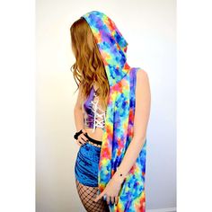 Unisex Hooded Sleeveless Rave Kimono Robe - Rainbow Geo– Peridot Clothing Rave Kimono, Hooded Kimono, Plus Size Rave, Rave Clothes, Festival Ideas, Rainbow Outfit, Kimono Wrap, Pride Outfit, Pride Parade