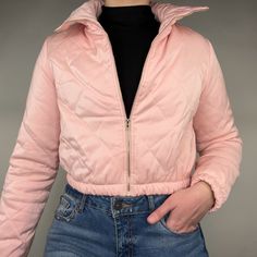 Forever 21 Pink Puffer Jacket<3 Please Reference Photos For Condition! New, Never Worn, No Flaws:) Size Medium Originally $45 Spring Puffer Jacket With Zipper Closure, Spring Puffer Jacket With Zipper Closure And Long Sleeves, Chic Long Sleeve Puffer Jacket For Spring, Forever 21 Long Sleeve Cropped Jacket For Winter, Casual Quilted Cropped Jacket With Long Sleeves, Forever 21 Long Sleeve Spring Outerwear, Trendy Spring Outerwear With Zipper Closure, Casual Pink Outerwear From Forever 21, Trendy Fitted Puffer Jacket