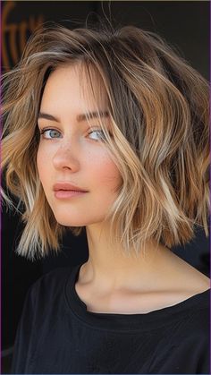 Introducing the effortlessly chic Tousled Bob for wavy hair, a standout style from our curated collection of 25 Short Wavy Hairstyles: Trending Styles In 2024. This versatile cut offers a perfect blend of casual elegance and beachy vibes, with tousled waves adding texture and movement for a relaxed yet stylish look. Click the pin for more inspiring hairstyles and follow us for your daily dose of hair inspiration! #TousledBob #WavyHair #ShortHairstyles #TrendingStyles #HairInspiration Long Bob Haircut With Layers, Short Wavy Hairstyles, Medium Length Wavy Hair, Half Updo Hairstyles, Hairstyle Wedding, Layered Haircuts For Medium Hair, Wavy Bob Hairstyles, Choppy Bob Hairstyles, Chin Length Hair