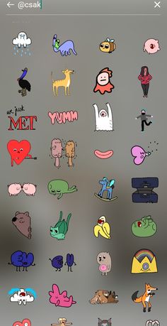 an image of stickers on the back of a cell phone with different colors and shapes