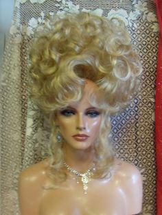 HALLOWEEN SPECIALS VEGAS GIRL WIGS PICK YOUR COLOR GIBSON CORONATION UPDO SEXY, #AD, ##SEXY, #advertisement, #UPDO, #CORONATION, #GIBS Big Soft Curls, Curly Afro Wig, Blonde Updo, Drag Wigs, Peekaboo Hair, Kanekalon Hairstyles, Teased Hair, Wig Styling, Wig Party