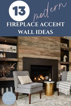 a living room with two chairs and a fireplace in the background text overlay reads, unlock your unique design style take the free