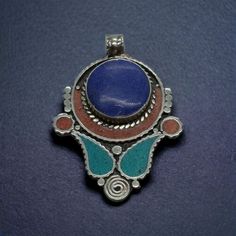 Tibetan Nepal Jewelry Ethnic Handmade Turquoise Coral Lapis Nice Brass Pendant | eBay Artisan Blue Jewelry With Fair Trade, Artisan Blue Jewelry For Festivals, Traditional Blue Inlay Necklaces, Traditional Blue Natural Stone Jewelry, Traditional Blue Necklaces With Inlay, Traditional Blue Necklace With Inlay, Traditional Blue Jewelry With Natural Stones, Blue Bohemian Jewelry With Inlay, Traditional Blue Inlay Jewelry