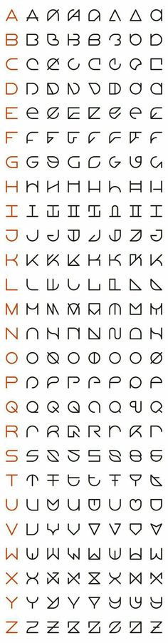 some type of alphabet with different letters and numbers