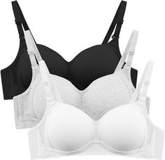 PRICES MAY VARY. Gentle on Skin - Our teen bras are made of soft, breathable fabric that's gentle on young skin, keeping girls cool and comfortable all day long. Upgrade Your Daughter's Bra - Our bras are ideal for mothers looking to upgrade their daughter's sports bra or training bra. Available in sizes 32A 34A 36A 38A for ages 8-10 10-12 12-14 14-16 16-18 years old, our bras provide the perfect combination of comfort and support. Perfect Fit - With 3 adjustable hooks and eye closures and adjus Alice Clothes, Nike Football Boots, Young Skin, Cute Bras, Seamless Sports Bra, Nike Football, Seamless Bra, Sport Bra