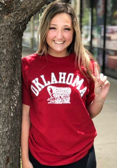 Champion Oklahoma Sooners Crimson Big Logo Short Sleeve T Shirt - 14750893 University Red Collegiate T-shirt With Letter Print, Collegiate Screen Print Tops For College, Collegiate Short Sleeve T-shirt, Collegiate Team-colored T-shirt With Screen Print, Collegiate Cotton Tops For Football Season, Collegiate T-shirt With Team Colors And Screen Print, Collegiate Short Sleeve Screen Print Tops, Collegiate Tops With Screen Print For Fan Merchandise, Collegiate Short Sleeve Tops For College