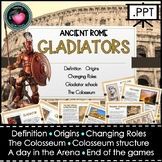 an ancient rome gladiators game with pictures and text on the front cover,