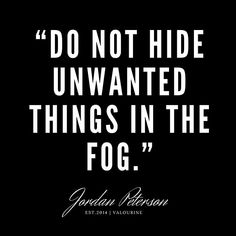 a quote on the black background that says do not hide unwanted things in the fog