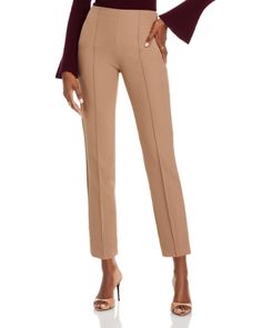 Kobi Halperin Briley Pants Elegant Beige Stretch Pants, Straight Pants For Fall, Elegant Stretch Beige Pants, Elegant Leather Pants For Fall, Elegant Tapered Leg Pants With Elastic Waistband, Elegant Pants With Elastic Waistband And Tapered Leg, Formal Pants With Elastic Waistband For Fall, Elegant Fall Pants With Belt Loops, Formal Elastic Waistband Pants For Fall