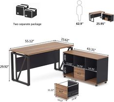 Computer Desks, Writing Desks, Desks, Writing Table, L-Shaped Desks, Desks With Cabinets, Office Furniture - Tribesigns Modern L Shaped Desk, Office Dark, Large Computer Desk, File Cabinet Desk, Mobile Printer, Desk Size, Mobile File Cabinet, Lateral File Cabinet, Big Desk