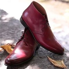 Shoes Size: US 9 Burgundy Ankle Boots, Handmade Leather Boots, Western Boots For Men, Handmade Leather Shoes, High Leather Boots, Men’s Boots, Hand Stitch, Mens Leather Boots, Leather Lace Up Boots