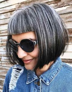 Bang Fringe, Best Hair Color Ideas, Haircut Styles For Women, Best Hair Color, Grey Hair Inspiration, Short Haircut Styles, Going Grey, Bob Haircut With Bangs