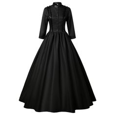 PRICES MAY VARY. This victorian rococo dress is made of high quality Poplin, soft and comfortable to wear; Package Included: 1* Women Victorian Costume dress; The very full floor length skirt is gathered into the waist of the bodice - large enough to accommodate a hoop Features: The fitted bodice features a narrow panel of pleated black taffeta framed in black gimp, which frames the front and back panels in a figure-flattering line. A standup black taffeta collar finishes the high neckline, and Victorian Costume Halloween, Elegantes Party Outfit, Corset Halloween Costumes, Victorian Lace Dress, Gothic Victorian Dresses, Rococo Dress, Carnival Dress, Vestidos Retro, Victorian Costume