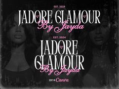 two women in black and white with the words, ladies glamour by jayga on them