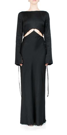 Corporate Fashion, Bec & Bridge, Long Sleeve Maxi, Chic Dress, Black Maxi Dress, Back Strap, Long Sleeve Maxi Dress, Raw Edge, Cut Outs