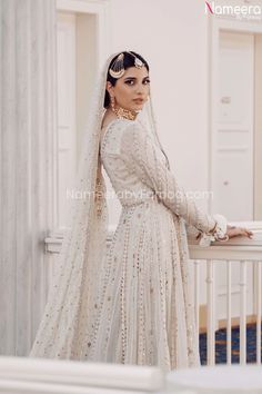 Buy Latest Premium White Pakistani Wedding Dress Online 2021 – Nameera by Farooq White Semi-stitched Sherwani With Mirror Work, Anarkali Wedding Dress Hand Embellished, Eid Wedding Dress Hand Embellished Semi-stitched, White Salwar Kameez With Pearl Embroidery For Reception, Eid Hand Embellished Semi-stitched Wedding Dress, White Wedding Dresses With Mirror Work, Pearl Embroidered Gown For Wedding And Eid, Wedding Gown With Pearl Embroidery For Eid, Eid Wedding Gown With Pearl Embroidery