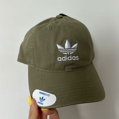 Brand New - Never Been Worn - Women’s Adidas Originals Relaxed Strap Back Hat In Orbit Green Color. As You Can See All Tags Are Attached. Nonsmoking Home. Casual Khaki Baseball Cap With Curved Visor, Casual Khaki Dad Hat Snapback, Casual Green Hats With Curved Visor, Casual Green Hat With Curved Visor, Sporty Spring Dad Cap, Sporty Dad Cap For Spring, Casual Green Dad Hat For Spring, Casual Khaki Dad Hat With Curved Bill, Green Casual Baseball Cap For Sports