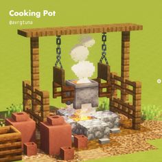 the cooking pot is on fire in this minecraft project