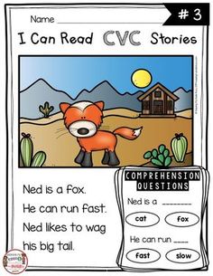 a book with an image of a fox in the desert and text that reads i can read