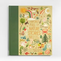 a book with an illustrated cover on the front and back side, featuring illustrations from nature stories