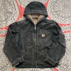 Euc. Slight Distressing. Rare Find. Heavyweight, 12-Ounce 100% Ring-Spun Washed Cotton Duck. Sherpa Lined. Quilted Nylon Sleeve Lining. Attached Sherpa Lined Hood With Hidden Drawcord. Pleated Elbows For Ease Of Movement. Internal Rib Knit Storm Cuffs Help Keep Out The Cold. Pleated Bi-Wing Back For Extra Stretch Across The Shoulders. Left Chest Pocket With Zipper Closure. Two Lower Front Pockets. Two Inner Pockets. C470 Firm Price Carhartt Women Outfits Jackets, Carhartt Women's Outfit, Vintage Jackets Women, Carhartt Womens Jacket, Womens Carhartt, Grunge Jacket, Duck Jacket, Carhartt Womens, Carhartt Women