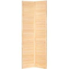 an open wooden door with shutters on the side and bottom panel in white background