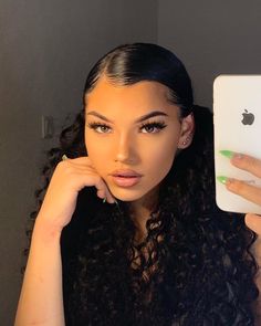 Mixed Curly Hair, Edges Hair, Cute Curly Hairstyles, Curly Hair Styles Easy, Natural Hair Styles Easy, Slick Hairstyles, Curly Hair Inspiration, Curly Girl Hairstyles