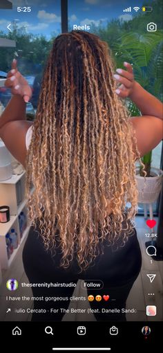 Blond Goddess Locs, Blonde Ombre Locs Black Women, Blonde Ombré Boho Braids, Ombre Boho Locs, Color Protective Styles, Ash Blonde Locs Black Women