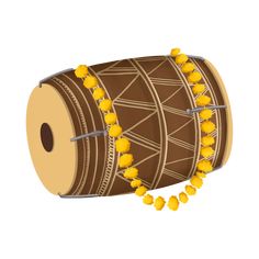 an image of a drum with yellow beads on it