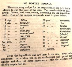 an old book with instructions on how to use masala