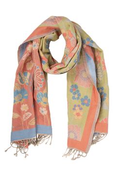 Love to layer this eclectic and cozy scarf styled in a reversible pastel floral pattern that is signature to Saachi's artisan-inspired brand. 26" x 78" 100% cotton Dry clean Imported Garnet Hill Scarf, Colorful Scarves, Pastel Scarf, Patchwork Scarf, Reversible Scarf, Cozy Scarf, Girls Shoes Kids, Winter Sneakers, Colorful Scarf