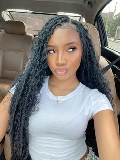 Boho Faux Locs, Jodie Woods, Goddess Faux Locs, Curly Faux Locs, Bohemian Locs, Boho Locs, Curly Hair Braids, 2023 Hair, Natural Braids