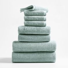 a stack of towels sitting on top of each other