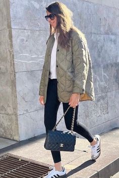 woman wearing a khaki quilted jacket It Day, Find Yourself, Quilted Jacket, Get Inspired, Wardrobe Essentials, Dream Closet