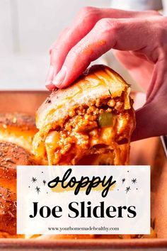 sloppy joe sliders with text overlay