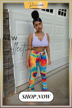 Tie Dye Skinny Lace Up Mid Waist Flare Pants Casual Mid-rise Multicolor Pants, Trendy Multicolor Mid-rise Bottoms, Casual High-waisted Summer Leggings, Casual Multicolor Mid-rise Bottoms, Trendy Wide-leg Summer Leggings, Trendy Summer Leggings, Casual Multicolor High Waist Leggings, Multicolor High-waisted Pants, Casual Mid-rise Summer Leggings