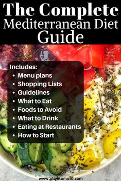 Mediterranean Diet Food List, Med Diet, Mediterranean Diet Plan, Diet Guide, Diet Vegetarian