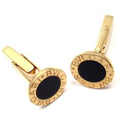 Bulgari Bvlgari 18k Yellow Gold Black Onyx Cufflinks  Metal: 18k yellow Gold  Measurements: 15mm x 26mm  Weight: 12.1 grams  Stones 2 Black Onyx stones  Hallmarks: Bvlgari 750 Made in Italy T1060mmdd  Please reference the dimensions in the description for the best approximate dimensions. Black Clip-on Jewelry For Formal Occasions, Black Polished Jewelry For Business, Black Polished Finish Jewelry For Business, Luxury Black Cufflinks For Formal Occasions, Black Luxury Cufflinks For Formal Occasions, Luxury Black Formal Cufflinks, Black Luxury Cufflinks For Formal Wear, Timeless Black Jewelry For Business, Luxury Black Business Jewelry