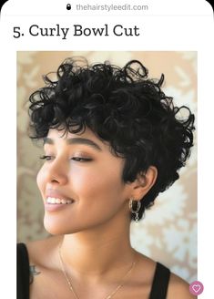 Curly Pompadour Women Short Hair, Short Hair Pixie Curly, Curly Bowl Cut, Pixie Haircut Curly Hair, Thanksgiving Hairstyles, Curly Styles, Grey Blonde