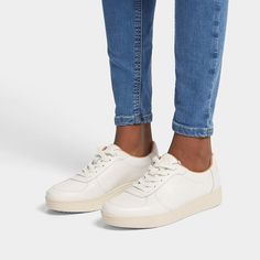 Our constantly popular Rally sneakers, but with curvy paneling. The classic round-toe 'tennis shoe' shape works with virtually everything (jeans, dresses, athleisure, tailoring). While the panels add detail and bring a slightly sportier vibe. This version crafted in crisp white high-quality leather. All on our ultra-light, perfectly cushioned Anatomicush™ midsoles, with flex lines cut across the bottom to let your feet move naturally. Supple. Softly padded. Casual. Your go-tos on busy days when High Quality Leather, Tennis Shoes, Leather Sneakers, Athleisure, Tennis, Bring It On, Sneakers, High Quality, Leather