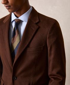 Brown Sport Coat With Concealed Placket For Business, Brown Blazer With Concealed Placket For Business, Formal Brown Sport Coat With Concealed Placket, Semi-formal Brown Blazer With Notch Lapel, Formal Brown Blazer With Concealed Placket, Brown Suits With Welt Pockets And Lapel Collar, Brown Notch Lapel Blazer For Semi-formal Occasions, Brown Single Breasted Suit With Lapel Collar, Brown Business Blazer With Suit Collar