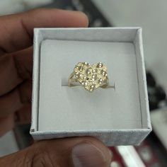 10kt Real Gold Nugget Heart Ring For Women Topp Heart Part 14.5*13.5 Mm Weight 1.91 Gm Size 6.5 Please Check The Picture Carefully To Understand The Size Of The Ring 100% Authentic 10kt Gold Not A Gold Filled Or Not A Gold Plated Never Change Color Or Never Fade Never Tarnish Comes In A Gift Nugget Rings, Gold Nugget, Never Change, Gold Heart, Ring For Women, Heart Of Gold, Womens Jewelry Rings, Real Gold, Color Change