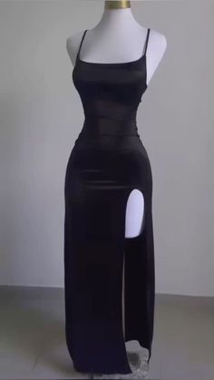 Party Dress Classy, One Shoulder Prom Dress, Black Spaghetti, Birthday Party Outfits, Long Evening Dress, Dress Classy