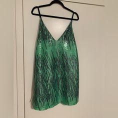 Green Sequin Shift Dress. New With Tags. Cocktail Green Mini Dress, Chic Green Sequin Dress, Chic Green Sequined Mini Dress, Green Mini Dress For Summer Evenings, Green Mini Evening Dress For Summer, Spring Green Mini Evening Dress, Green Sequin Mini Dress For Date Night, Glamorous Green Mini Evening Dress, Orange Polka Dot Dress