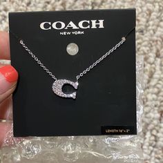 Lobster Clasp Closure Adjustable 16" - 18" (L) Style No. 91433 100% Authentic Guaranteed New With Tag Expensive Jewlery, Circle Stone Necklace, Coach Necklace, C Necklace, California Jewelry, Xoxo Jewelry, Pink Heart Necklace, Coach Jewelry, Fasion Outfits