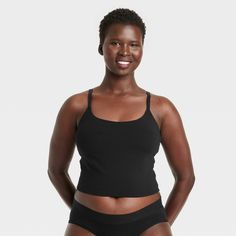 Give your everyday intimates a comfy upgrade with this Cotton Stretch Crop Cami Bralette from Auden™. This crop cami bralette is made of cotton jersey fabric with added spandex for a flexible fit that moves with you, while opaque lining provides extra coverage. The adjustable straps help you find the right fit, and unlined, wireless cups round out the design for support that maintains a natural, comfortable shape. Plus, removable padding provides a customized coverage. Auden™: Comfort true to ev