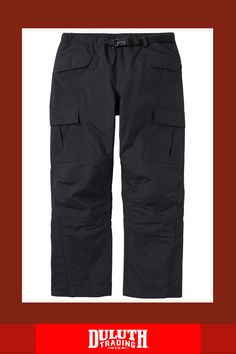 Breathable and built tough. Zip into our most weatherproof insulated work pants ever. Whaleback Waterproof Cargo Pants, only from Duluth Trading. Black Waterproof Utility Cargo Pants, Black Utility Waterproof Cargo Pants, Black Waterproof Utility Bottoms, Black Utility Style Waterproof Cargo Pants, Winter Outdoor Work Bottoms With Pockets, Winter Work Bottoms With Pockets, Waterproof Cargo Pants For Winter Outdoor Activities, Winter Waterproof Cargo Pants For Outdoor, Waterproof Nylon Utility Cargo Pants